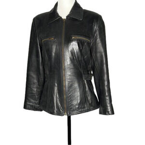 Vintage Cricket London Black Leather Jacket